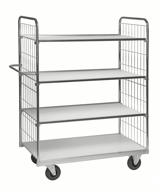 Huvudbild Hyllvagn flexibel 4 plan Vit laminat Elförzinkad