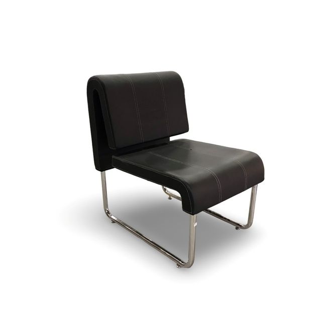 Huvudbild Fåtölj konstläder svart/krom - begagnad