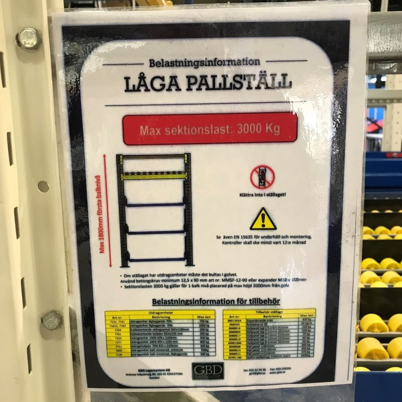 Pallställ med utdragsenheter & expanderande plan - begagnad
