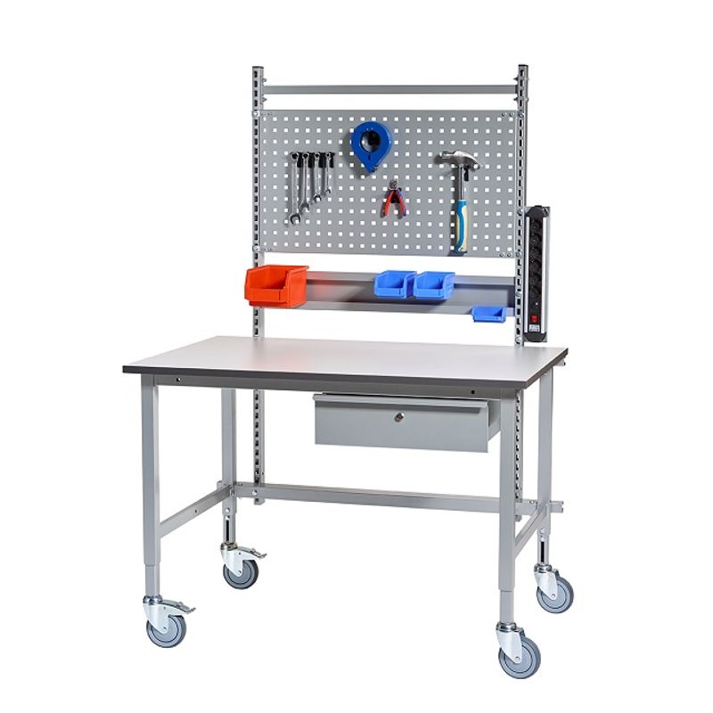 Arbetsbord Silverline med hjul