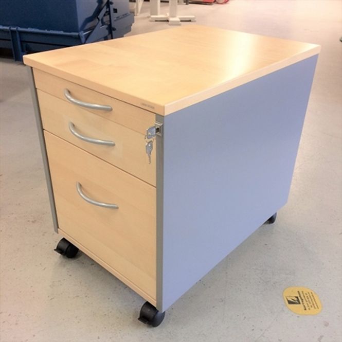 Huvudbild Rullhurts 3 lådor björkfanér/grå